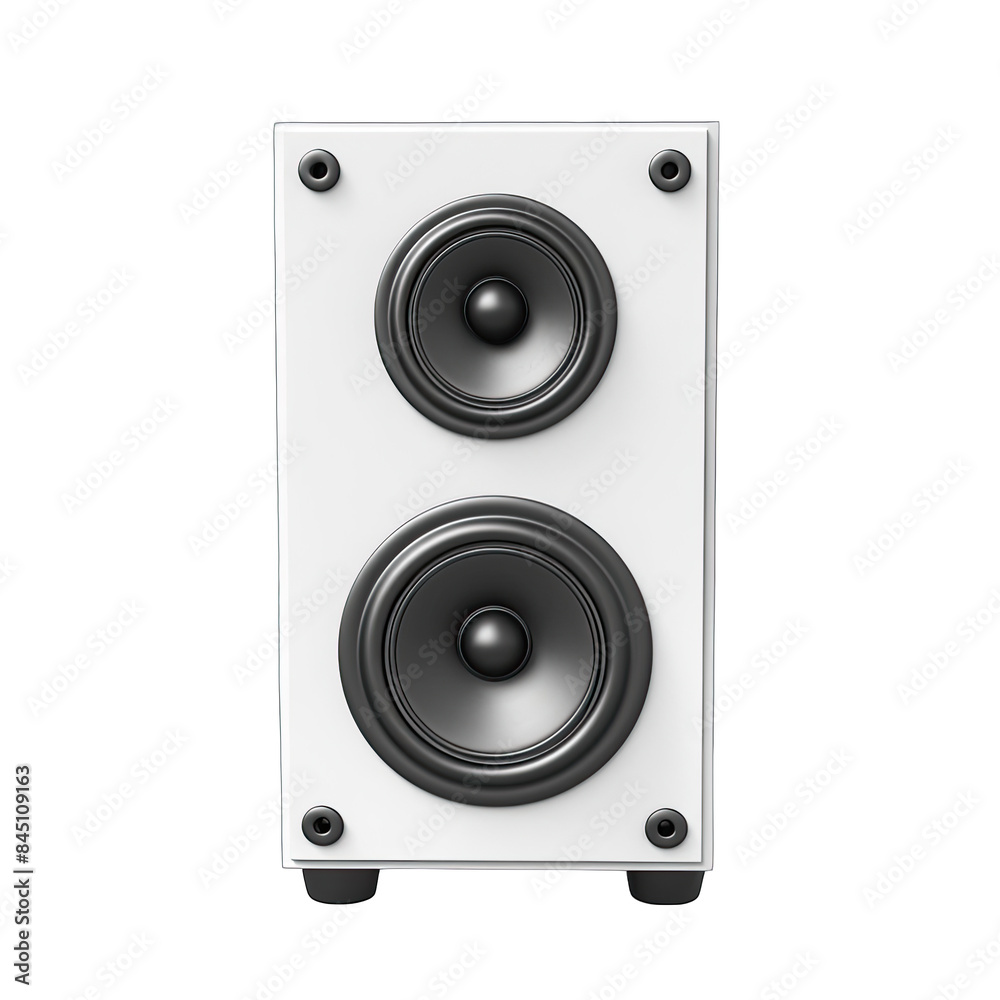 White music speaker standing on transparent background White music speaker standing on transparent background