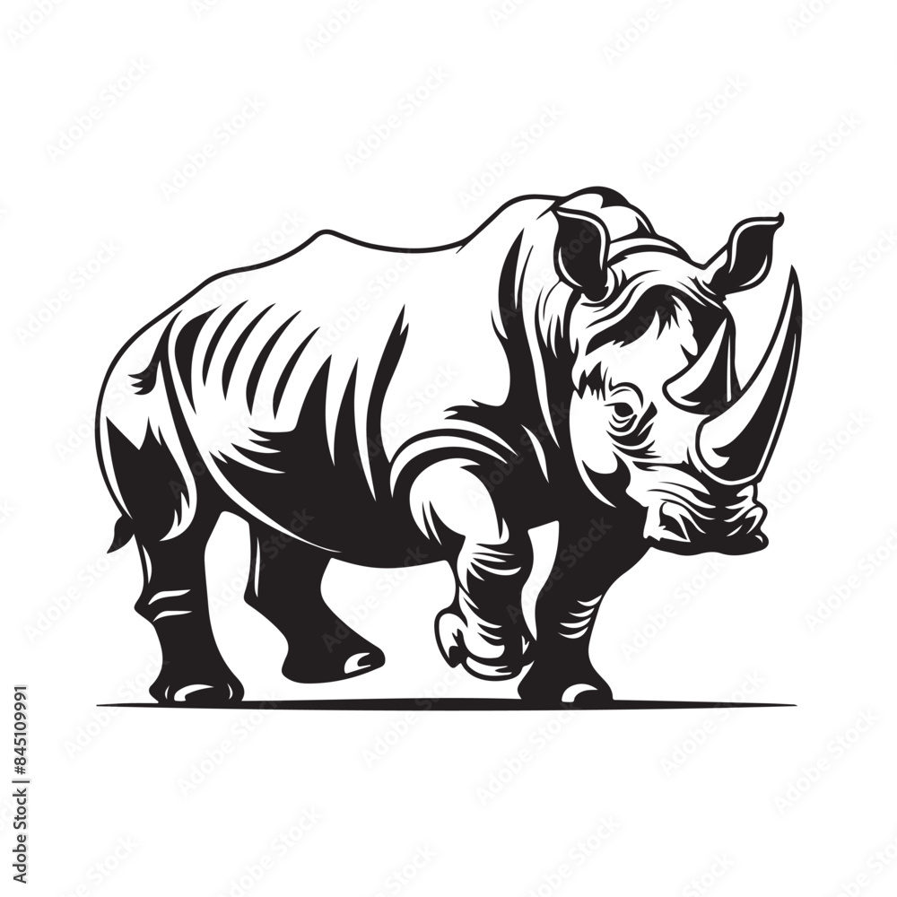 Rhino Walking Images Vector. Rhino Illustration Vector Design Images Isolated on white Background Rhino Walking Images Vector. Rhino Illustration Vector Design Images Isolated on white Background