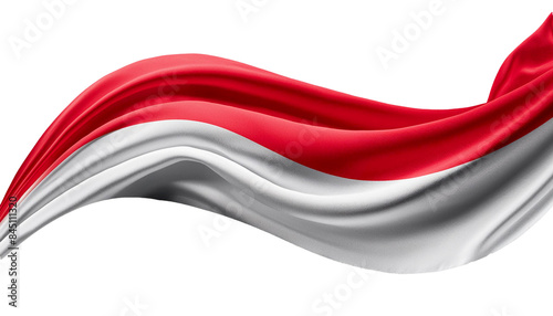 3d render of Indonesian flag with transparent background