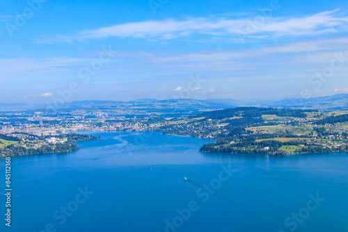 Amazing view of Lake Lucerne, Swiss Alps from Burgenstock resort, Canton of Nidwalden, Switzerland photo