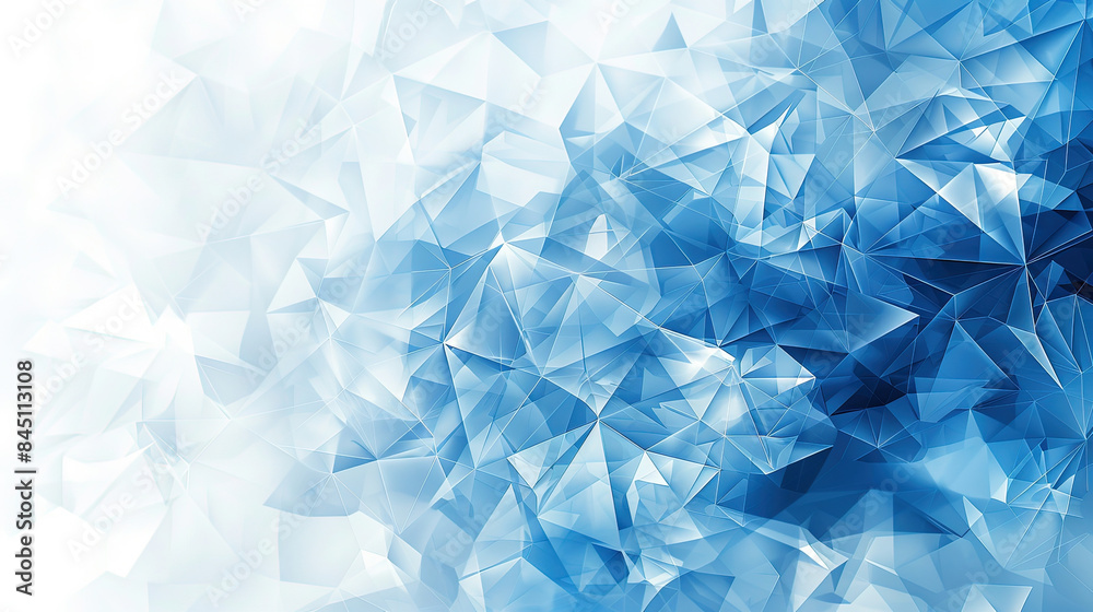 Abstract blue geometric background with a low poly pattern. Light gradient background with triangles and geometric shapes in white colors. Presentation, banner. Copy space area for text Abstract blue geometric background with a low poly pattern. Light gradient background with triangles and geometric shapes in white colors. Presentation, banner. Copy space area for text