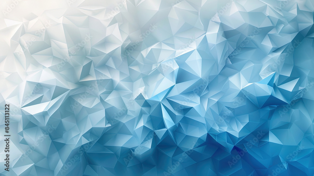Abstract blue geometric background with a low poly pattern. Light gradient background with triangles and geometric shapes in white colors. Presentation, banner. Copy space area for text Abstract blue geometric background with a low poly pattern. Light gradient background with triangles and geometric shapes in white colors. Presentation, banner. Copy space area for text
