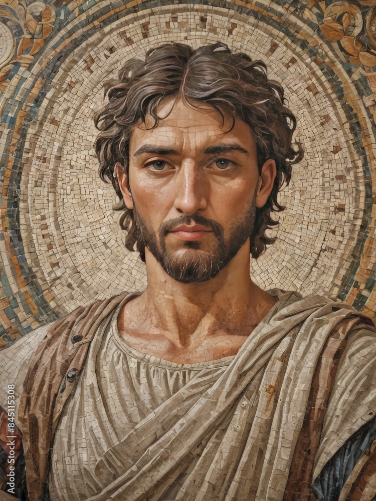 Naklejka premium Mosaic Portrait of a Man.