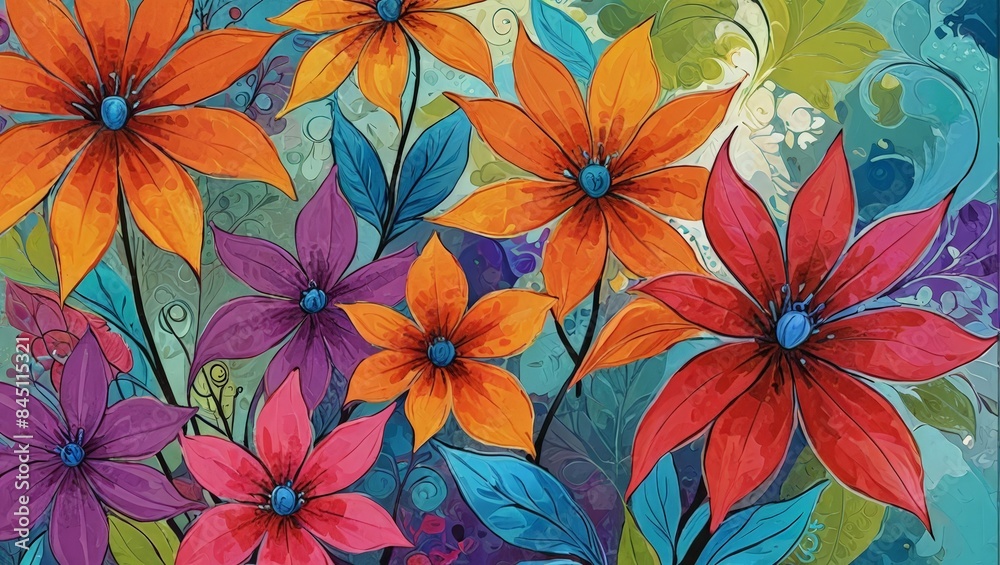 Abstract Floral Painting.