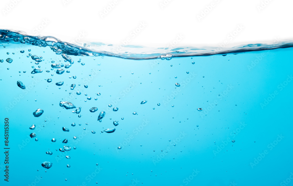 Water Wave. Water Bubbles Float Up Under Water. Freshness Pure Water Splashing on White Background.
Water Wave. Water Bubbles Float Up Under Water. Freshness Pure Water Splashing on White Background.