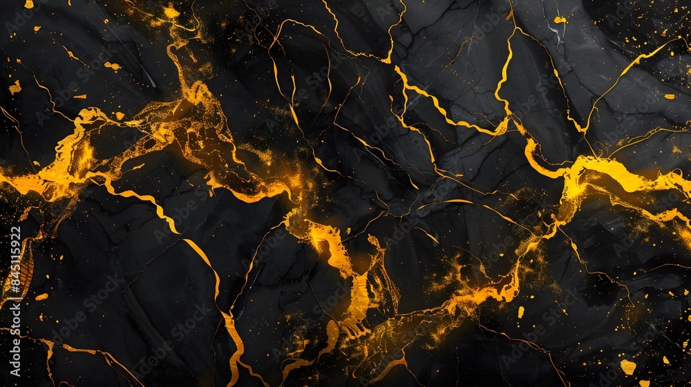 black marble background with yellow veins. black marble background with yellow veins.