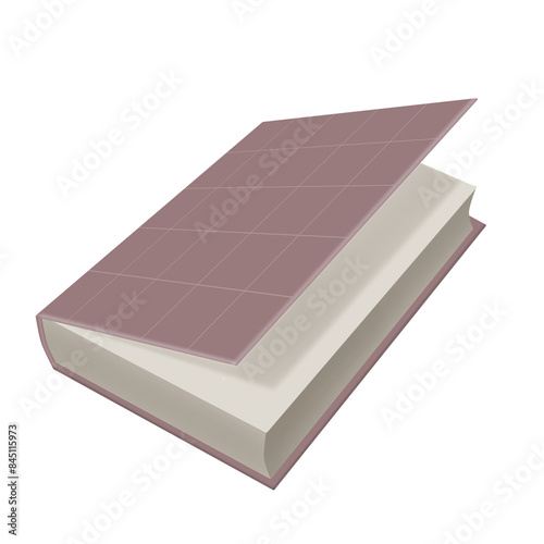 Vector illustration pink hardcover book. 