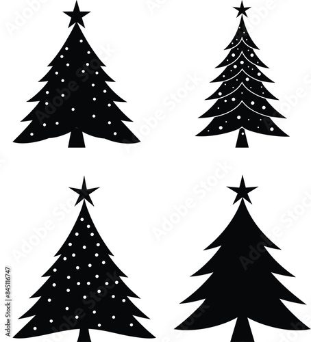 Minimalist Crist mast tree silhouette vector