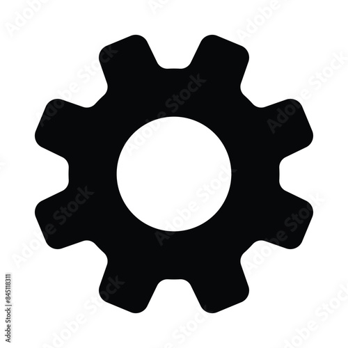 settings icon. simple setting icon with gear symbol for app, ui, website. vector illustration on transparent background.