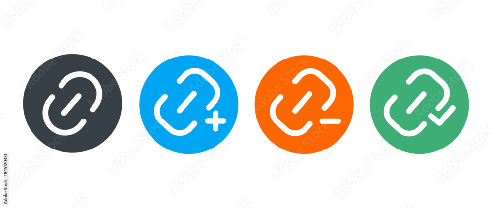 Link Chain circle icon flat design isolated on white background Link Chain circle icon flat design isolated on white background