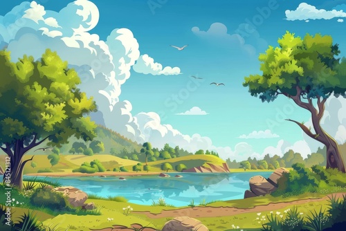 Idyllic beach scenery for serene animation sequences copy space