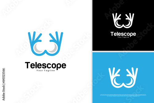 Vector icon hand telescope logo design