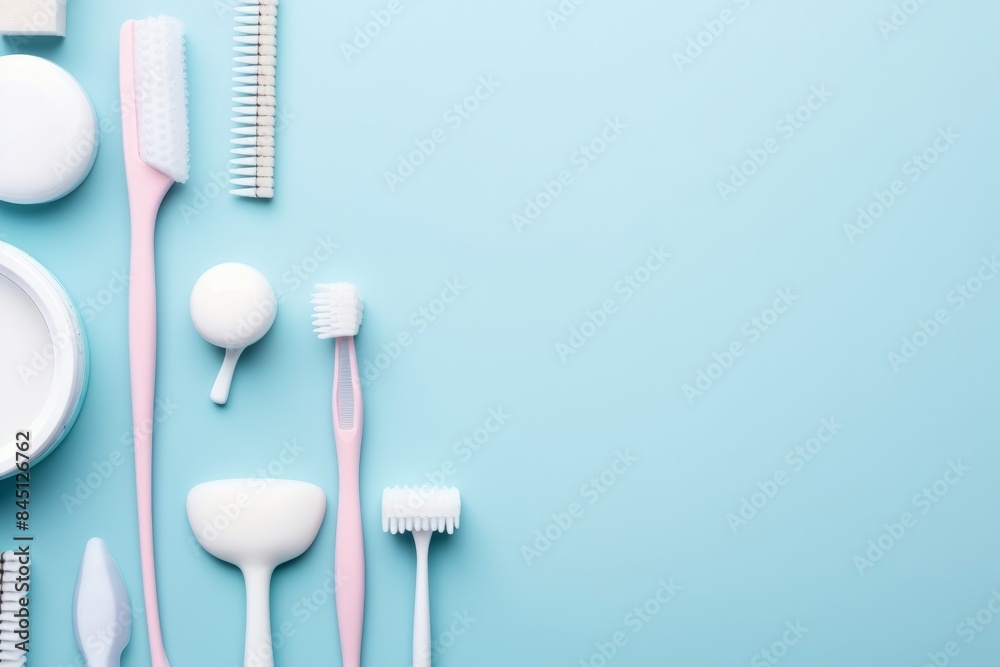 A set of tools needed for a dentist for dental treatment on a blue background. International dentist day concept, copy space
A set of tools needed for a dentist for dental treatment on a blue background. International dentist day concept, copy space