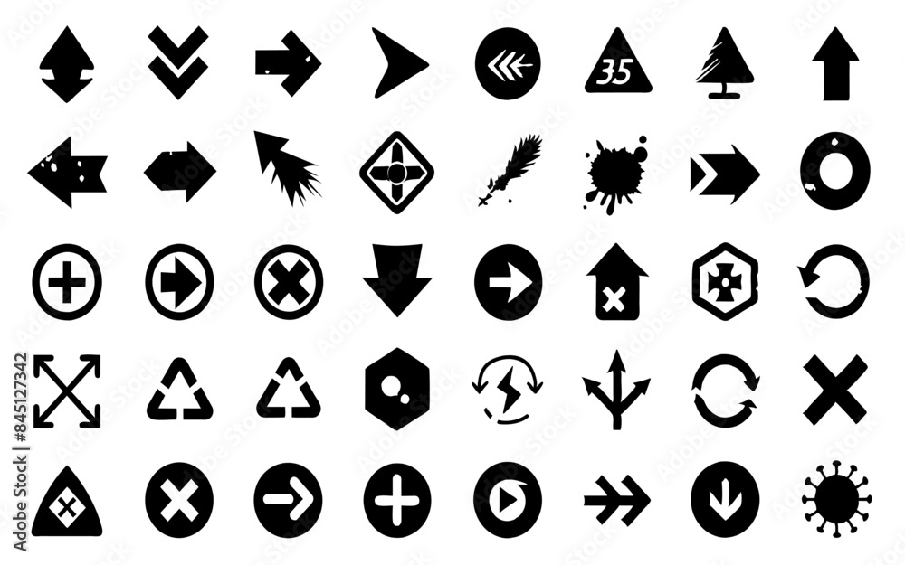 Icon set symbol about direction symbol and road symboi Icon set symbol about direction symbol and road symboi