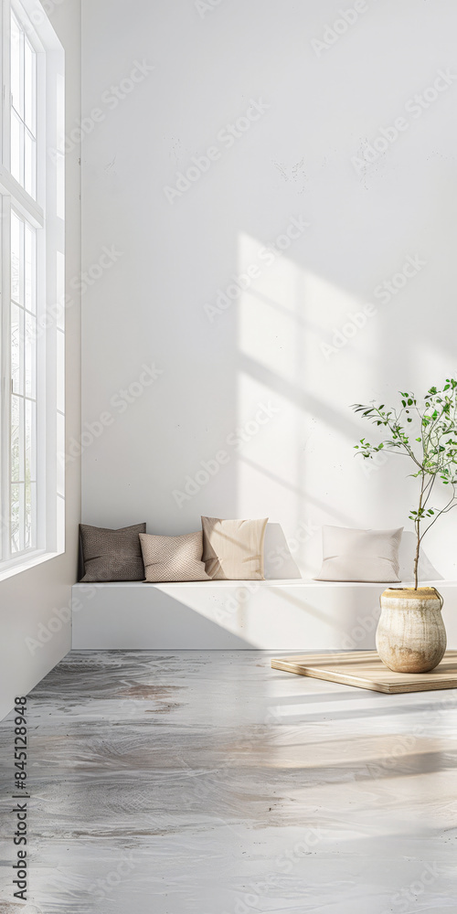 Minimalist interior design composition with minimal furniture and copyspace for text. Home decor concept image. Minimalist interior design composition with minimal furniture and copyspace for text. Home decor concept image.