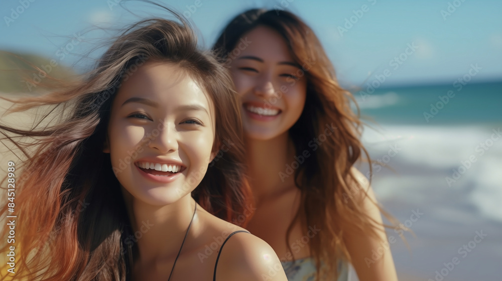 Two Friends Laughing on a Sunny Beach
Two Friends Laughing on a Sunny Beach