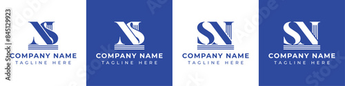 Letters NS and SN Pillar Logo, suitable for business with NS and SN related to Pillar