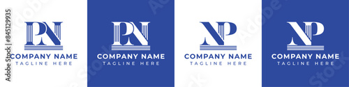 Letters NP and PN Pillar Logo, suitable for business with NP and PN related to Pillar