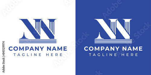 Letters NN Pillar Logo Set, suitable for any business with NN related to Pillar