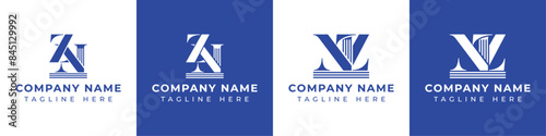 Letters NZ and ZN Pillar Logo, suitable for business with NZ and ZN related to Pillar