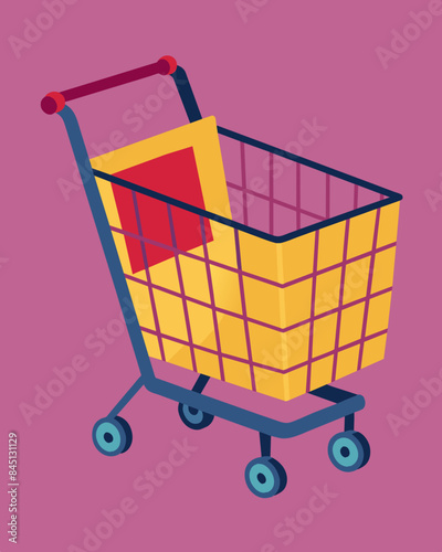 The sight of a nearly shopping cart triggers a collective sigh from those familiar with the steep costs of living in this area.. Vector illustration