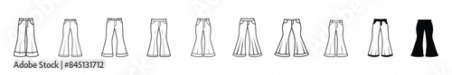 flare pants, High Waist Flare Leg Trousers. Trousers, Flare denim jeans trouser pants