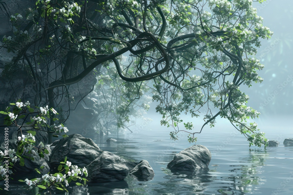 Naklejka premium tree in the water