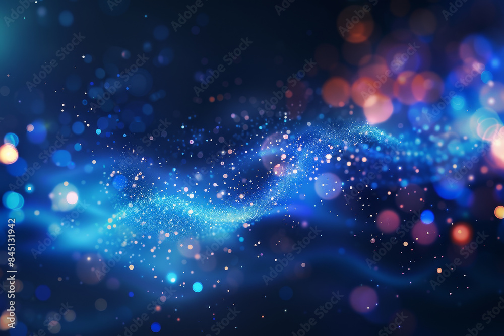 Fototapeta premium A blue wave with a lot of sparkles in the water
