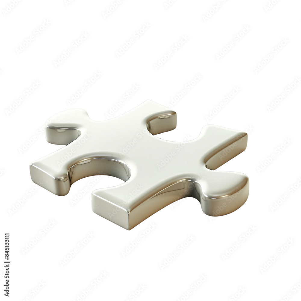 Close-up image of a single silver puzzle piece isolated on a white background, symbolizing problem-solving and finding solutions. Close-up image of a single silver puzzle piece isolated on a white background, symbolizing problem-solving and finding solutions.