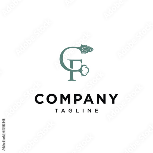 Letter C F cotton and shorgum logo icon vector template.eps photo