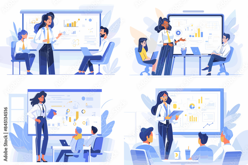 Fototapeta premium collage of business people working in a meeting