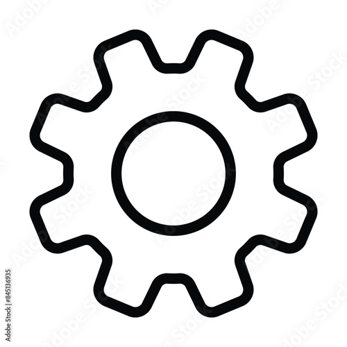settings icon. simple outline setting icon with gear symbol for app, ui, website. vector illustration on transparent background.