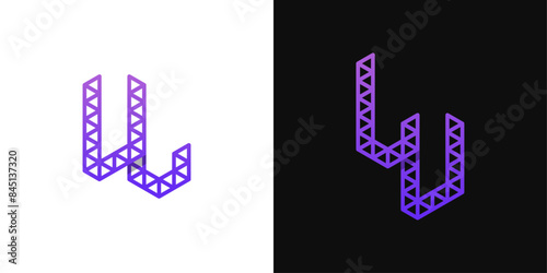 Letters LV and VL Polygon Logo, suitable for business related to polygon with VL or LV initials photo