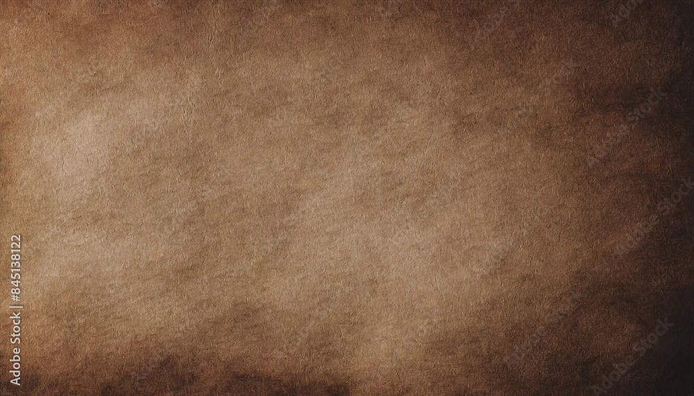 Naklejka premium Handmade paper with a aged, rough, grainy, distressed texture in earthy brown tones with visible fibers, art rustic backgrounds.