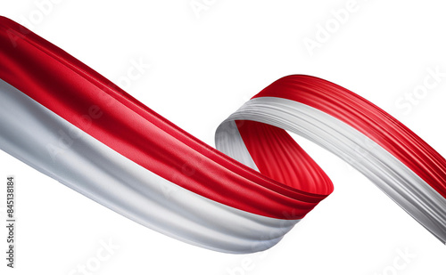3d render of Indonesian flag ribbon