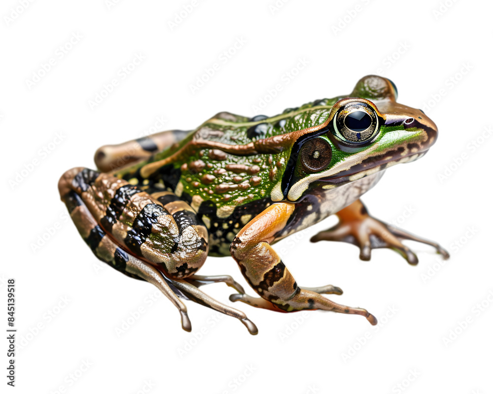 Obraz premium Small frog relaxation on leaf on transparent background