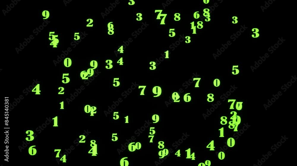 Visual effects, VFX, random numbers on black background 3D animation. Use Visual effects, VFX, random numbers on black background 3D animation. Use