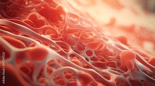 Skin repair moisturizer collagen serum exosome with skin cells 3d rendering background photo