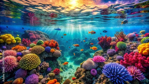 Fototapeta Naklejka Na Ścianę i Meble -  underwater view has a Beautiful colorful coral 