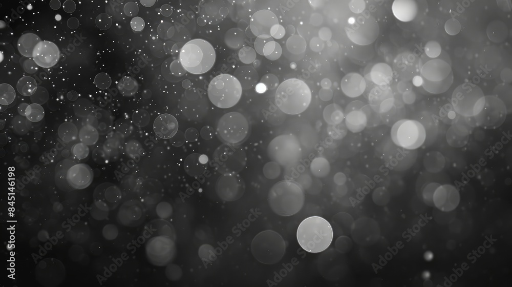 Grey bokeh circles in an abstract background Stunning backdrop featuring particles Grey bokeh circles in an abstract background Stunning backdrop featuring particles