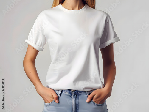 White female t-shirt mockup