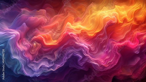 Wallpaper Mural Ethereal Waves of Vibrant Colors - A Psychedelic Abstract Journey into Dreamlike Realms Torontodigital.ca