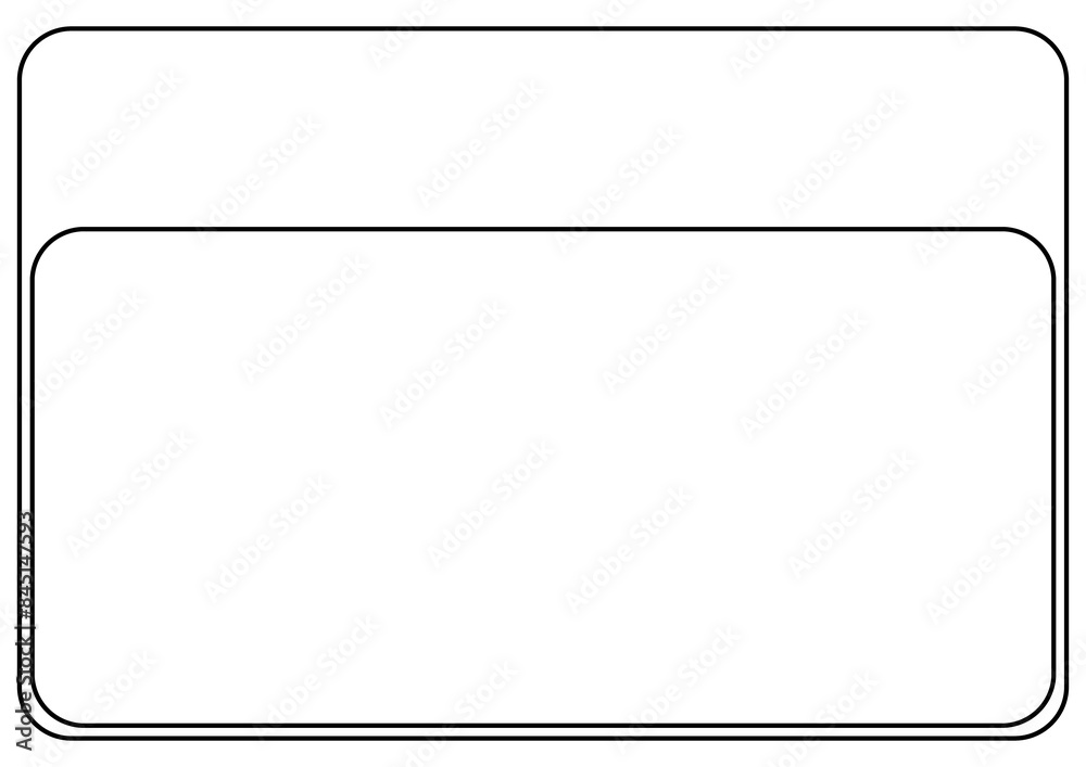 Obraz premium 黒のシンプルなタブ付きフレーム