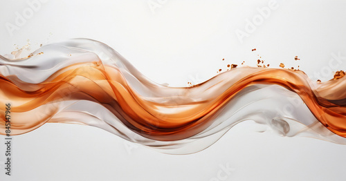 Dynamic, flowing wave design in warm gold tones. Premium wallpapers, posters and banners with a modern look.