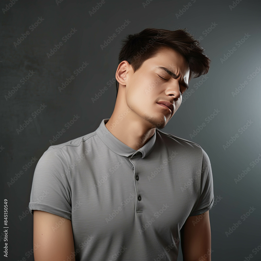 Fototapeta premium A man's face with worry and expression a heavy burden of anxiety and dejection
