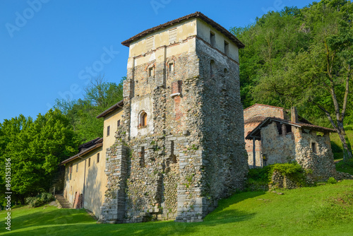 Ancient monastery of Torba (8th century), Gornate Olona, Italy. A monumental Longobard complex, together with the neighbor archaeology park of Castelseprio that is a UNESCO World Heritage Site