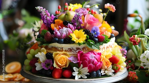 Vibrant Floral and Fruit Bi...