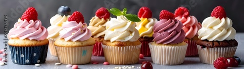 Colorful Cupcakes with Hidd...