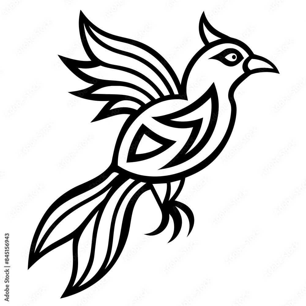 Obraz premium Tribal tattoo flying bird clean design - Vector design and illustration - Digital vector - Latest vector - Premium Victor