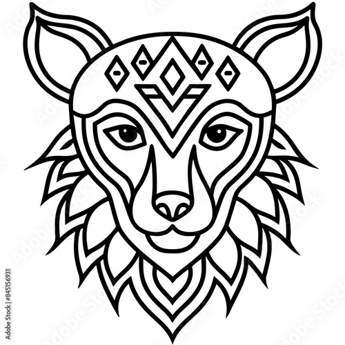 Tribal animal patterns wolf head mascot - Vector design and illustration - Digital vector - Latest vector - Premium Victor